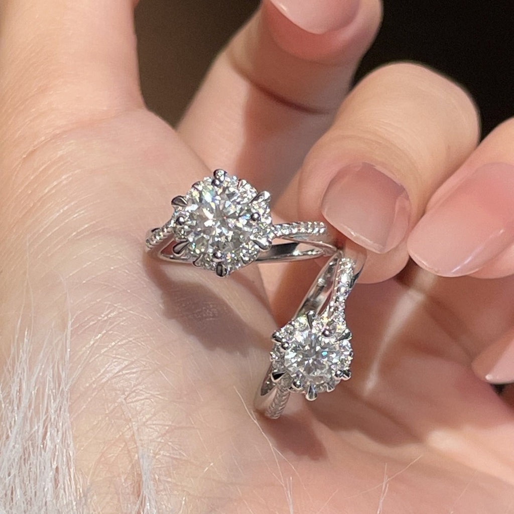 S925 Sterling Silver Moissanite Ring