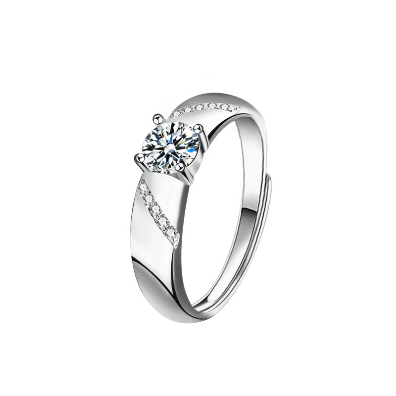 S925 Sterling Silver Moissanite Wedding Ring