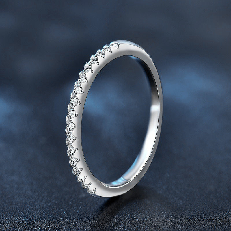 S925 Sterling Silver Moissanite Stackable Ring