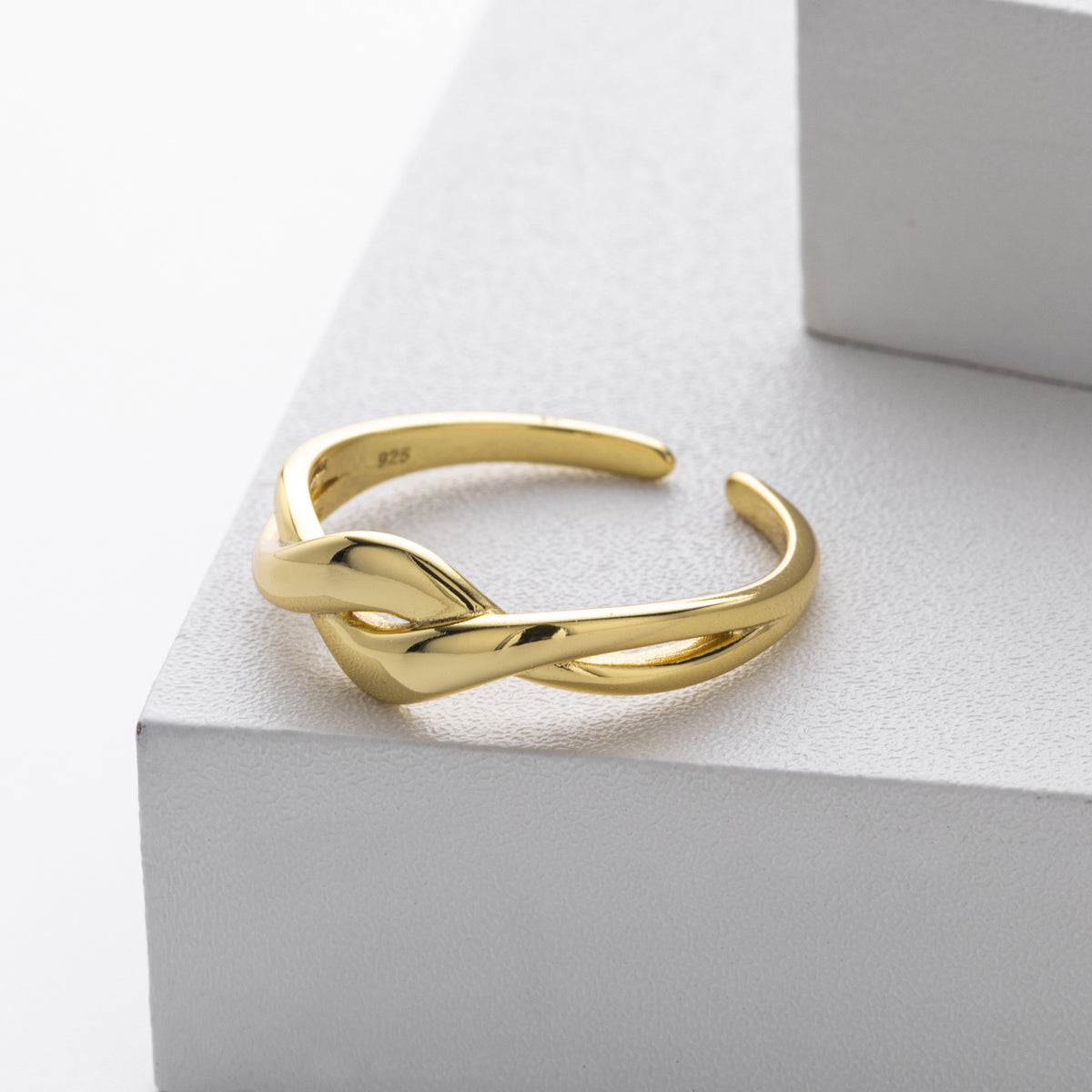 S925 Sterling Silver Ring, Stylish and Unique Plain Wave Pattern