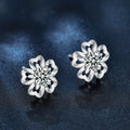Summer Artistic-Style Moissanite Earrings — Cherry Blossom Studs for Women