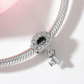 S925 Sterling Silver Inlaid Zircon Key Shape Pendant