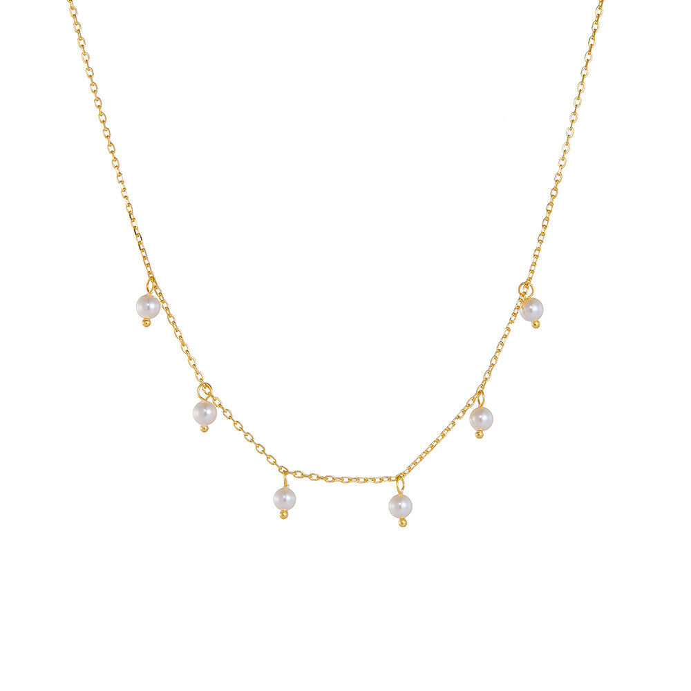 S925 Sterling Silver Shell Pearl Necklace