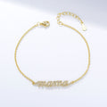 S925 Sterling Silver Zircon Letter Mama Bracelet