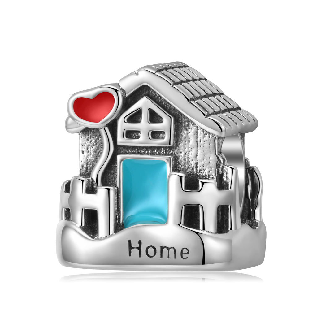S925 Sterling Silver Cozy House Bead Pendant