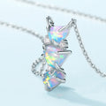S925 Sterling Silver Magic Color Synthetic Opal Pendant Necklace