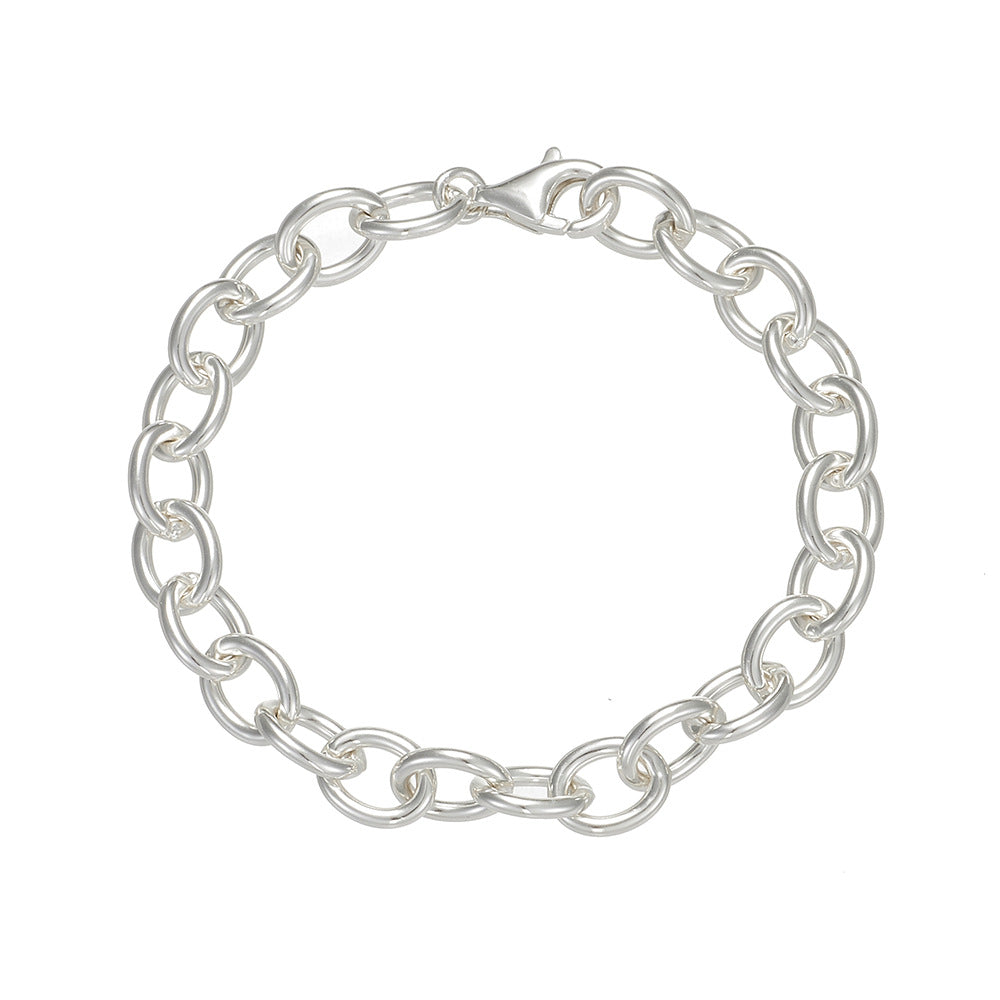 S925 Sterling Silver Heavy Industry Circle Bracelet