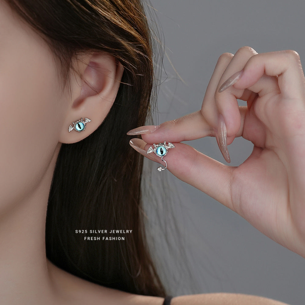 S925 Sterling Silver Halloween Little Devil Wing Earrings