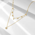 S925 Sterling Silver Double-Layer Simple Dot Zircon Necklace