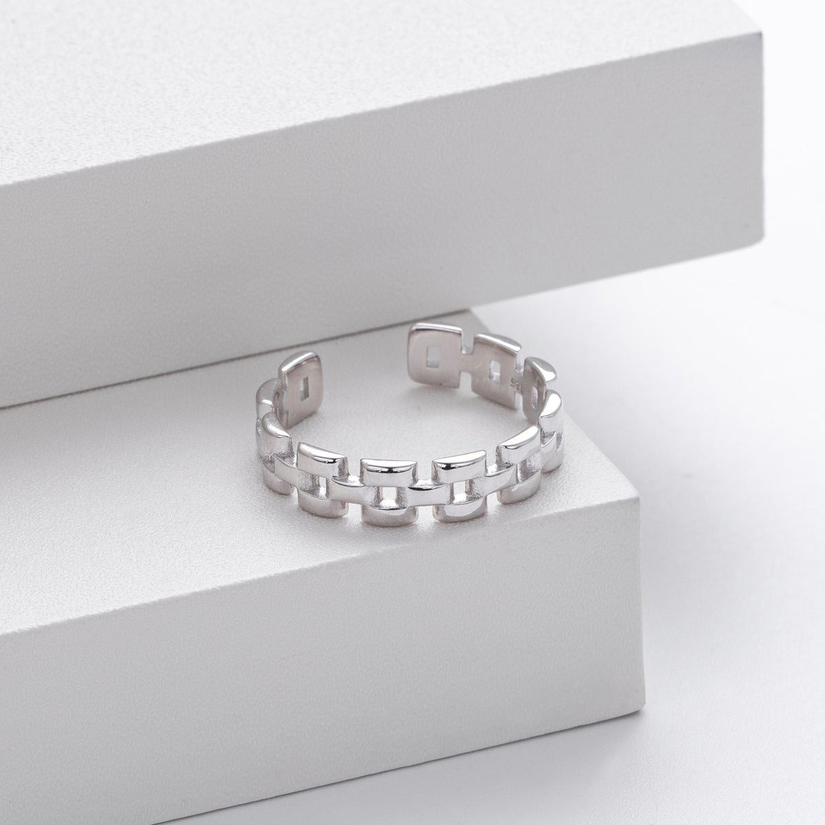 European and American retro S925 sterling silver chain ring, versatile, trendy, fashionable hip-hop style watch strap ring