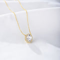 S925 Sterling Silver Oval Micro Inlaid Zircon Necklace
