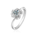 925 Sterling Silver Unique Snowflake Moissanite Ring