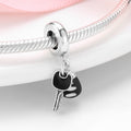 S925 Sterling Silver Car Key Bracelet Bead Pendant