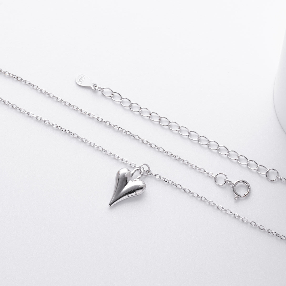 S925 Sterling Silver Heart Necklace