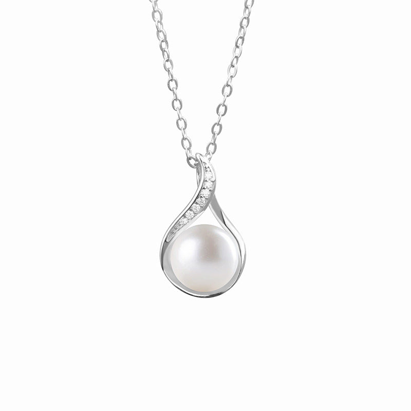 S925 Sterling Silver Moissanite Natural Freshwater Pearl Necklace