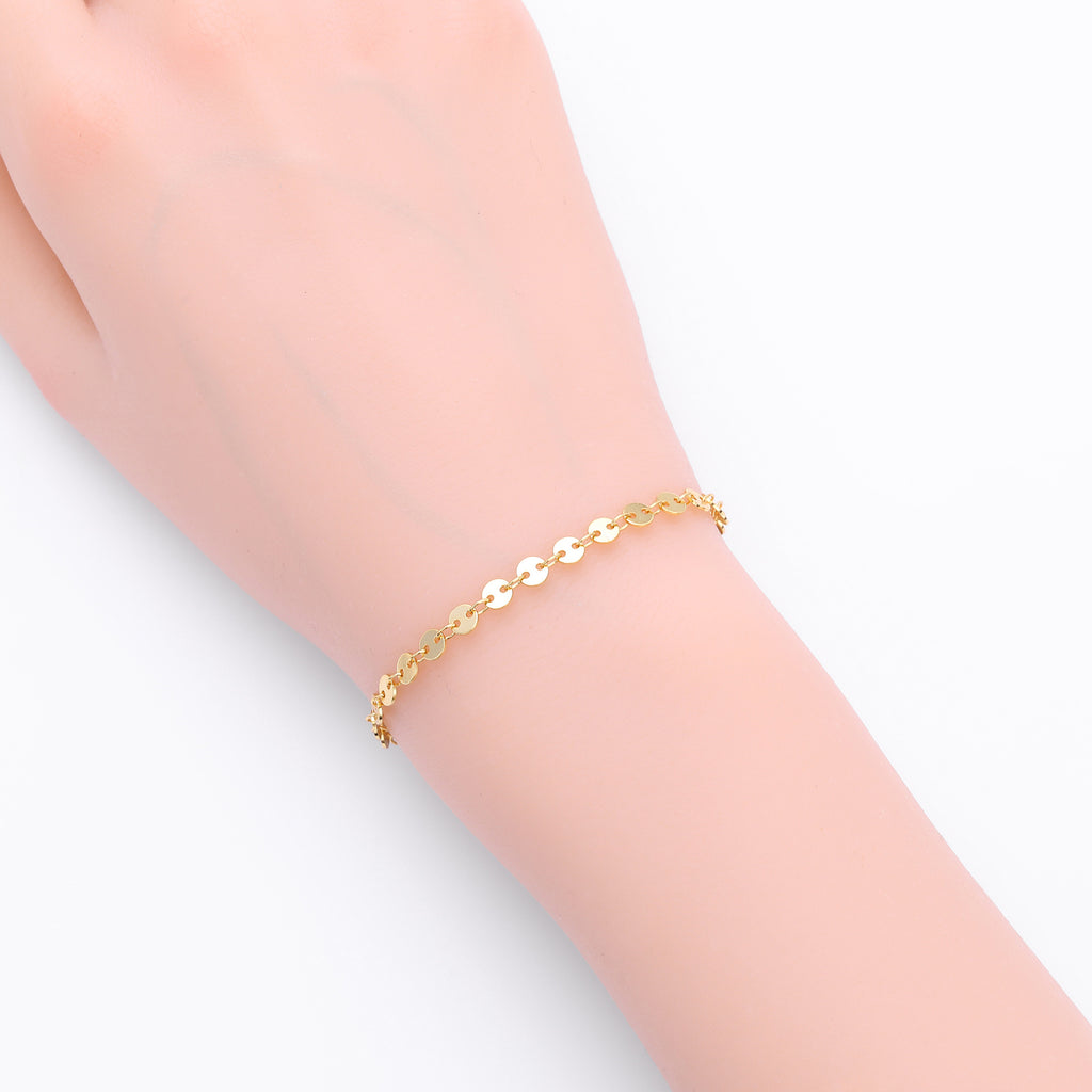 S925 Sterling Silver Disc Bracelet