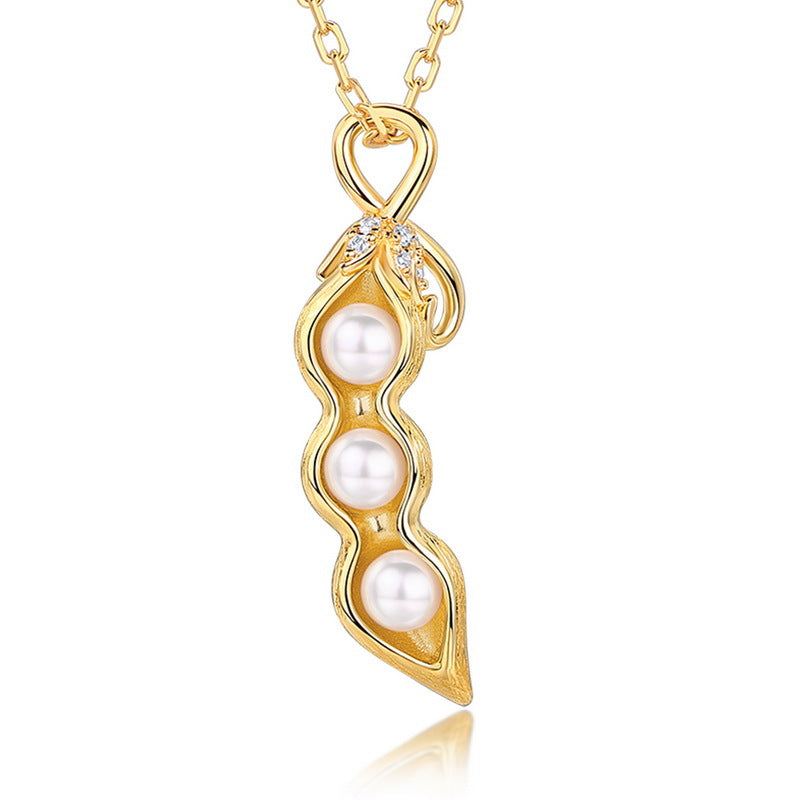 S925 Sterling Silver Pearl Pod Pendant Necklace