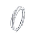 S925 Sterling Silver Wave Moissanite Couple Ring