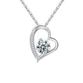 S925 Sterling Silver Moissanite Heart-Shaped Necklace