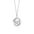 S925 Sterling Silver Moissanite Heart-Shaped Pendant Mobius Couple Necklace