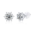 S925 Sterling Silver Snowflake Stud Earrings with Moissanite