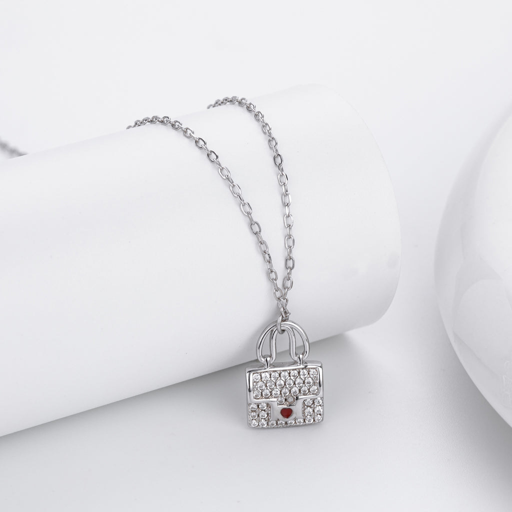 S925 Sterling Silver Fashionable Versatile Zirconia Necklace for Bags