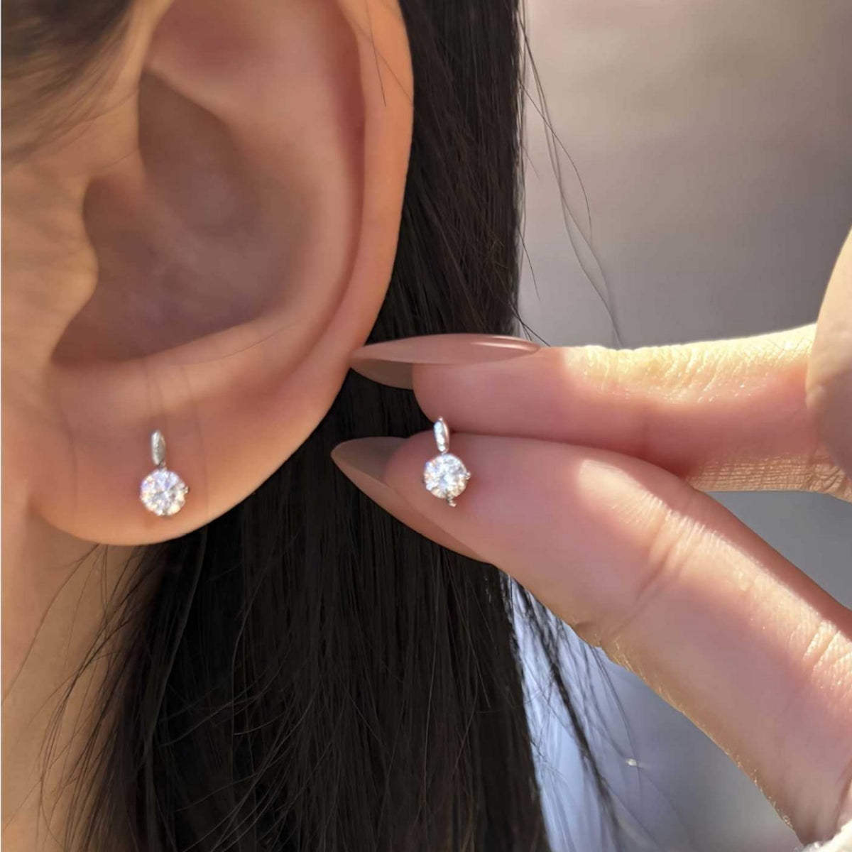 S925 Sterling Silver Extra-Sparkly Moissanite Stud Earrings