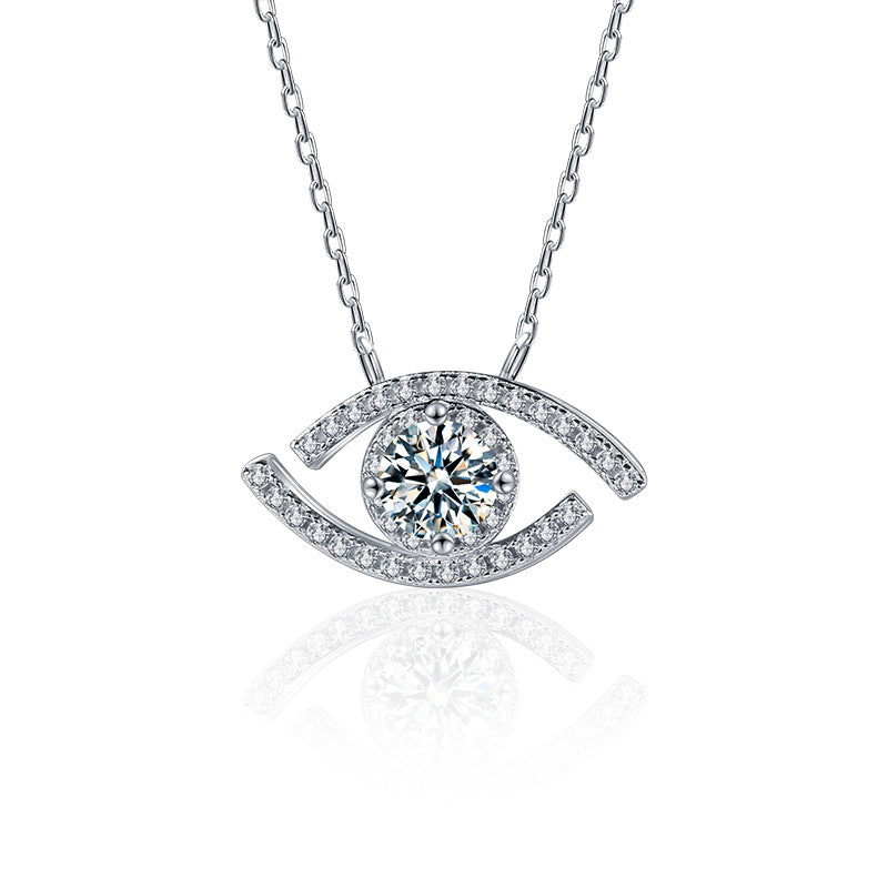 S925 Sterling Silver Moissanite Devil's Eye Pendant Necklace