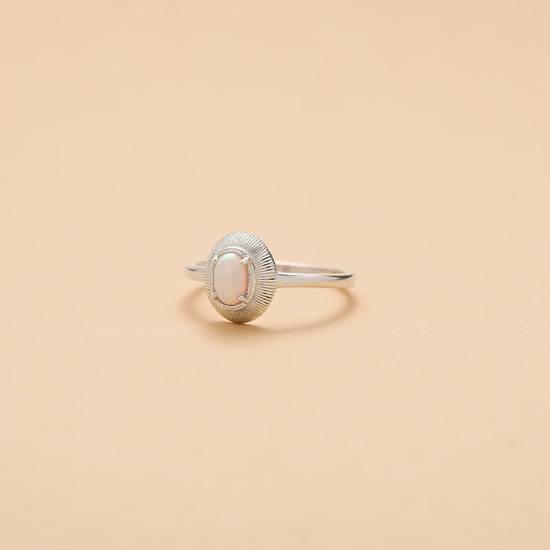 S925 Sterling Silver Opal Ring