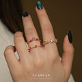 S925 Sterling Silver Round Ring Set with Zirconia