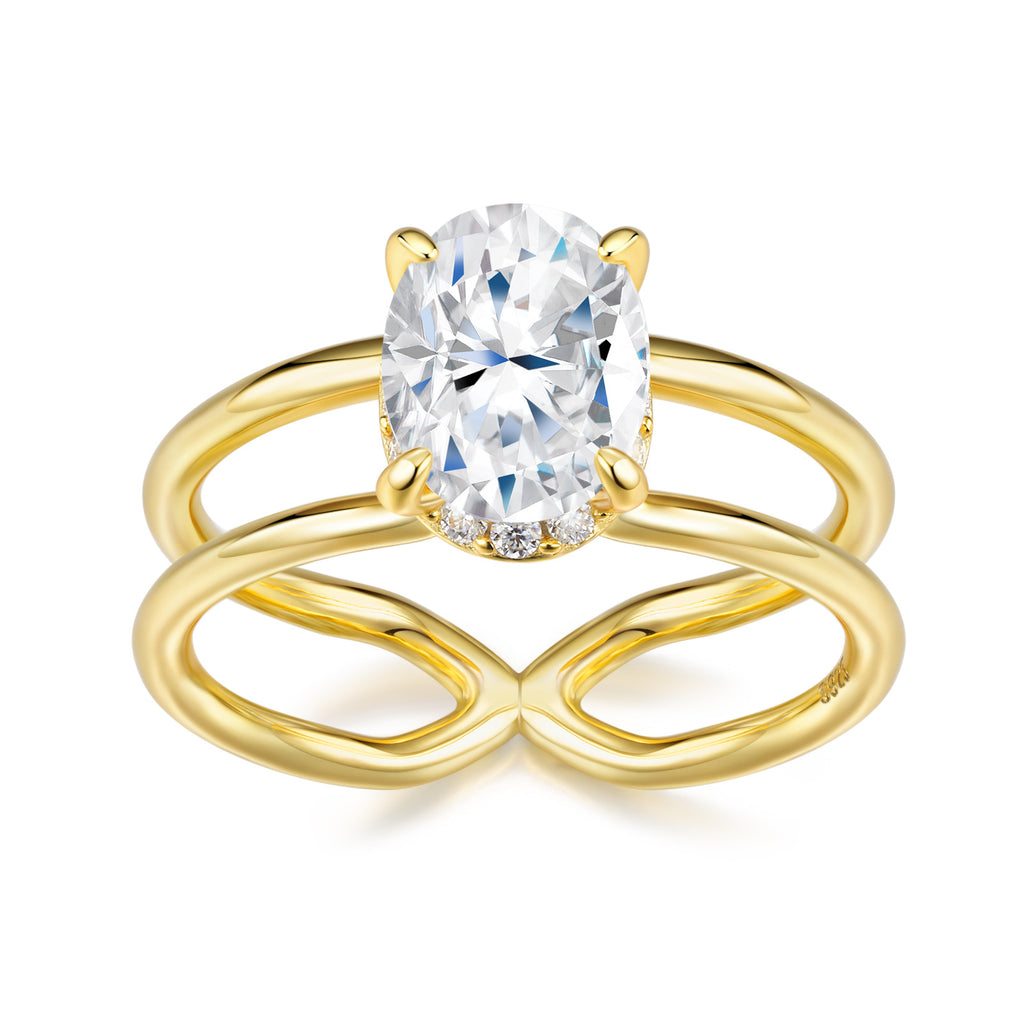 S925 Silver "New Chinese Style" Traditional-Craft Moissanite Ring