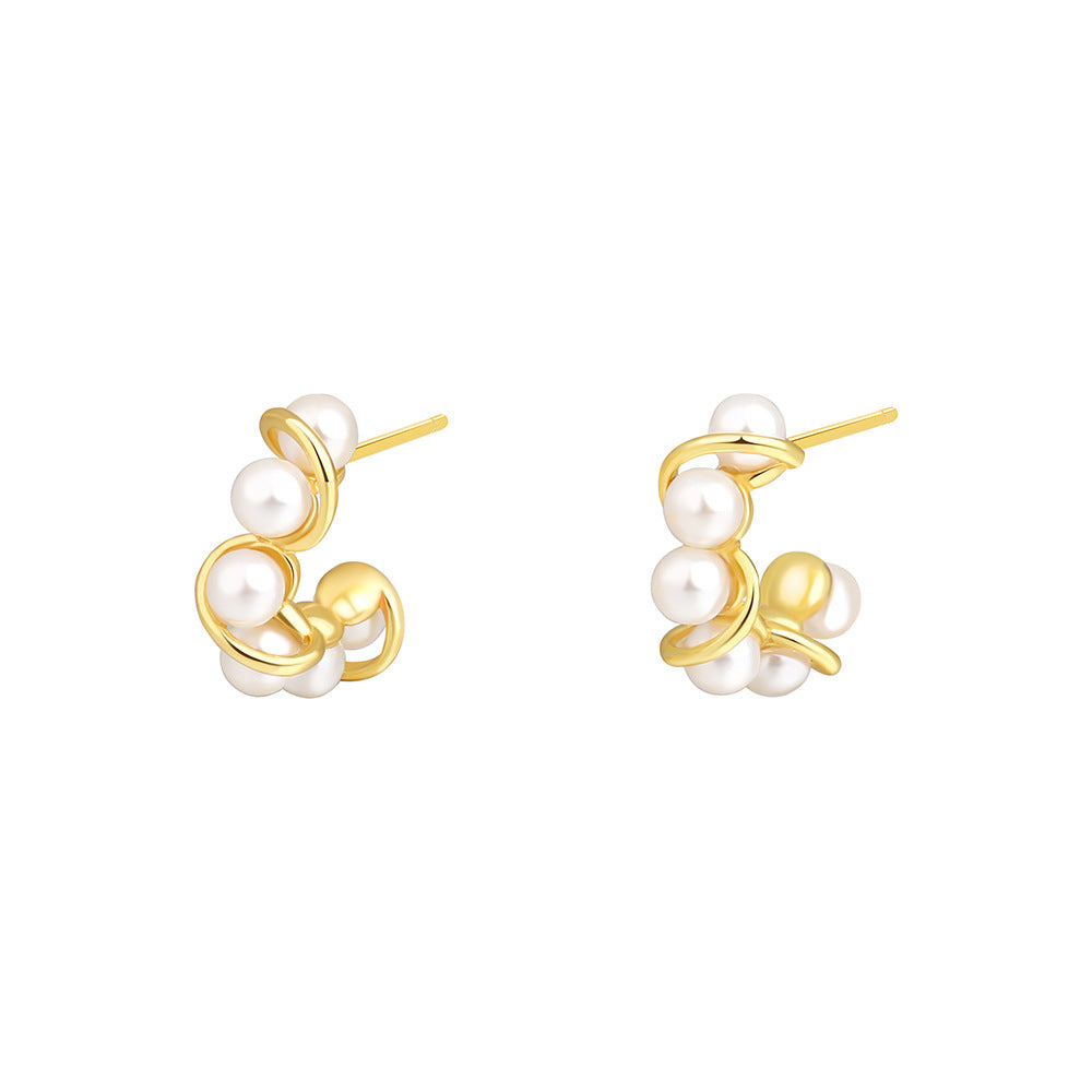 S925 Sterling Silver Pearl Stud Earrings