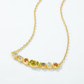S925 Sterling Silver Gold-Plated Natural Colored Gems Olivine Necklace