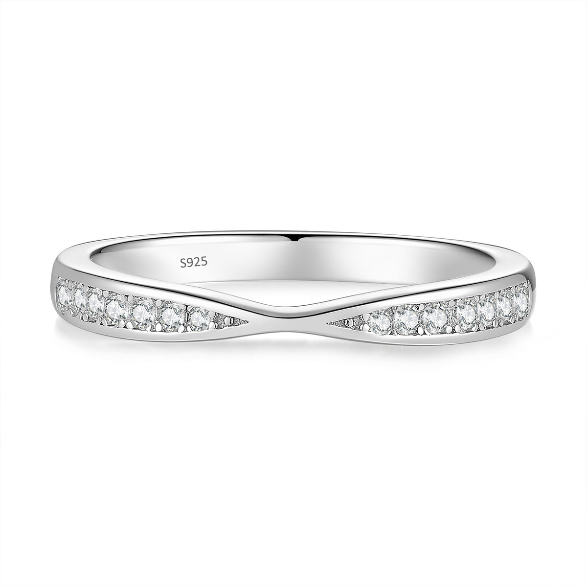 Möbius S925 Sterling Silver Moissanite Ring