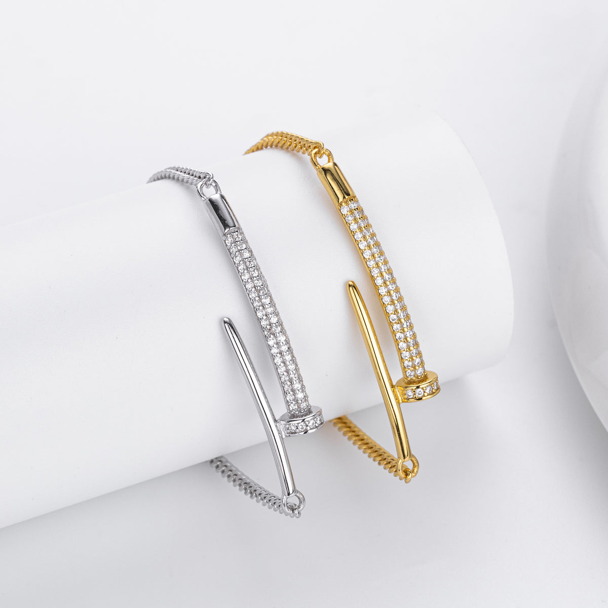 S925 Sterling Silver Studded Bracelet with Zirconia