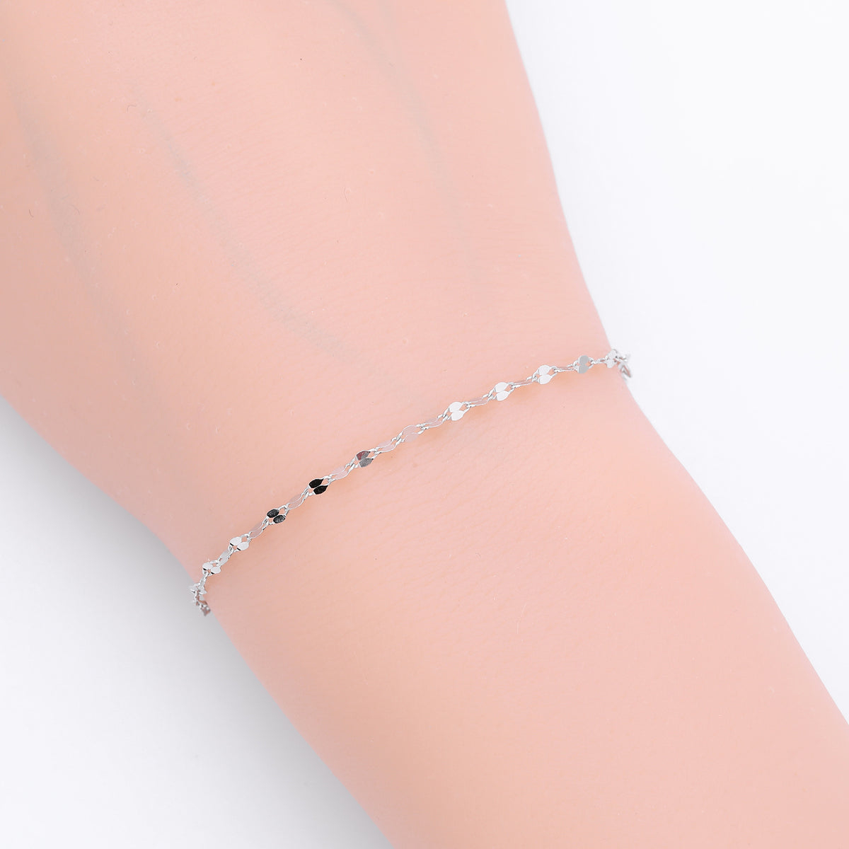 S925 Sterling Silver Sequin Bracelet