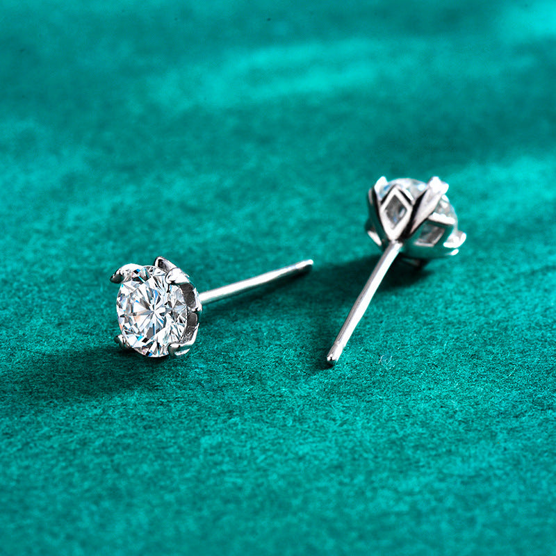S925 Sterling Silver Snowflake Moissanite Earrings