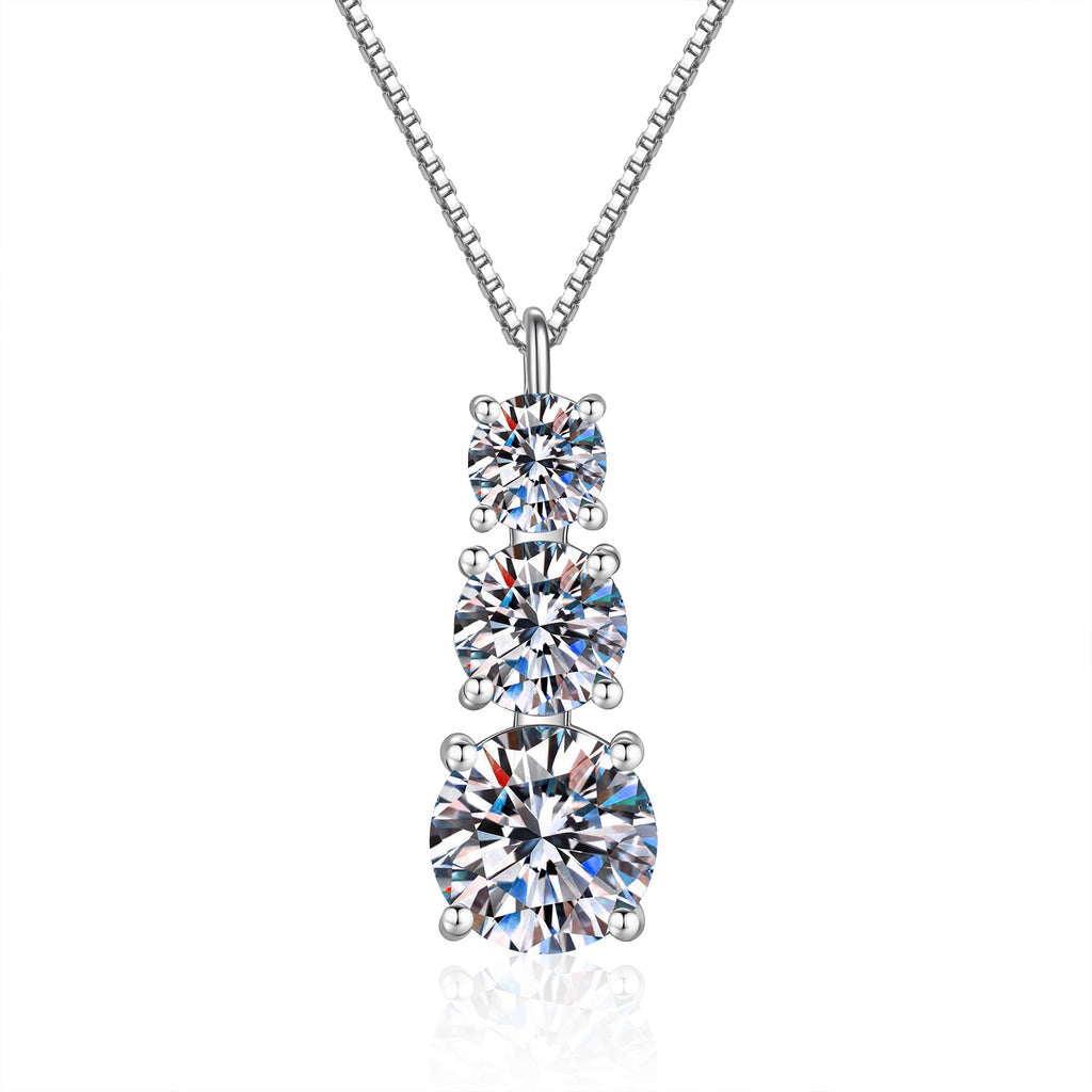 S925 Sterling Silver "Three Lives, Three Worlds" Moissanite Necklace