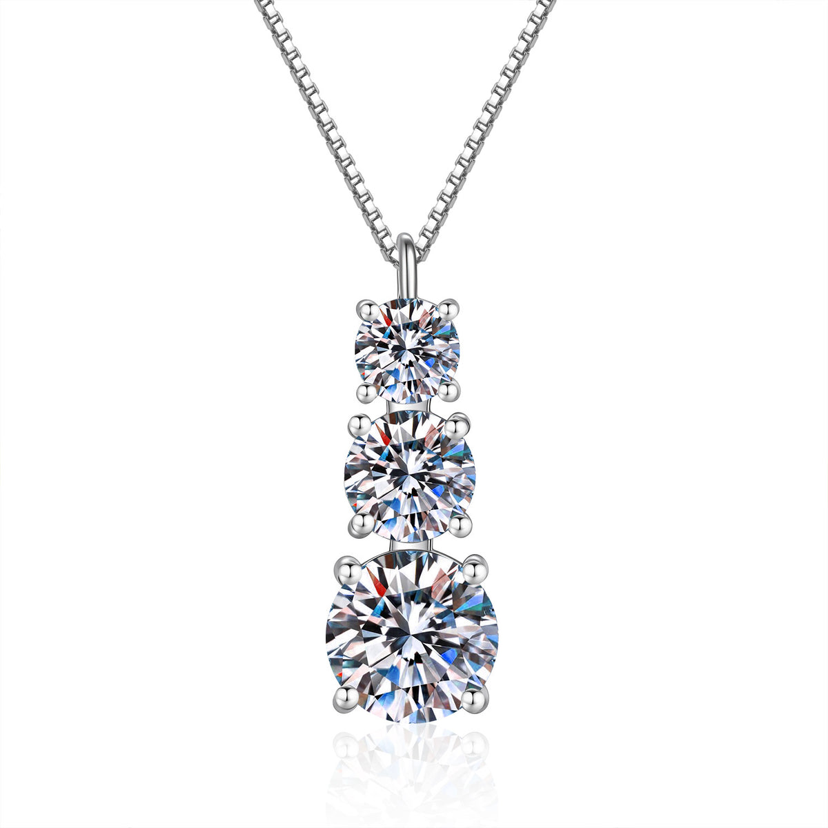 S925 Sterling Silver "Three Lives, Three Worlds" Moissanite Necklace