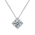 S925 Sterling Silver Moissanite Simple Cube Sugar Necklace