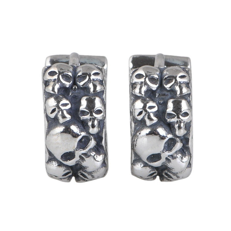 S925 Sterling Silver Halloween Skull Earrings