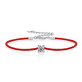 S925 Silver Moissanite Red Cord Bracelet