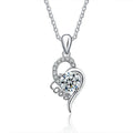 S925 Sterling Silver Moissanite Women's Simple Love Heart Pendant Necklace