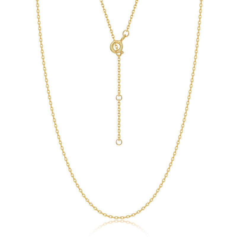 S925 Sterling Silver Gold Plated Adjustable Length Necklace