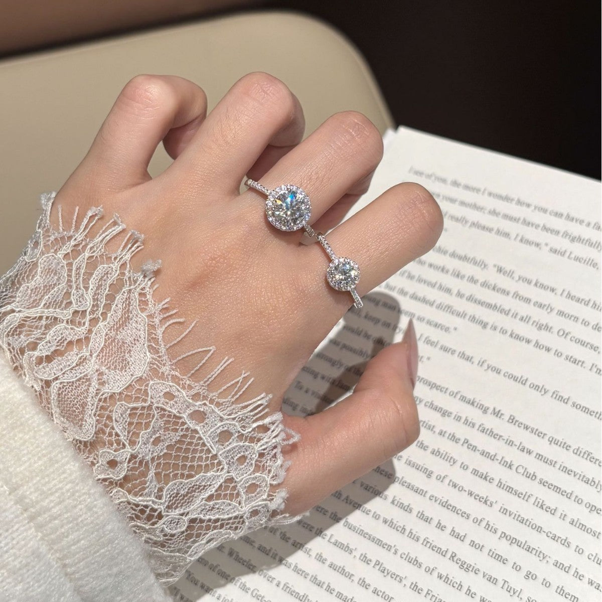 S925 Sterling Silver Bezel-Set Moissanite Ring