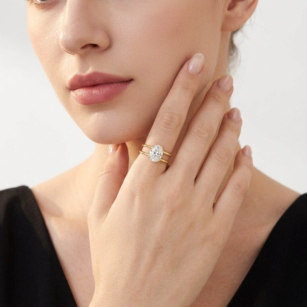 S925 Silver "New Chinese Style" Traditional-Craft Moissanite Ring