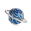 S925 Sterling Silver Blue Planet Bead Pendant