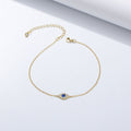 S925 Sterling Silver Devil's Eye Micro Inlaid Zircon Bracelet and Anklet Set