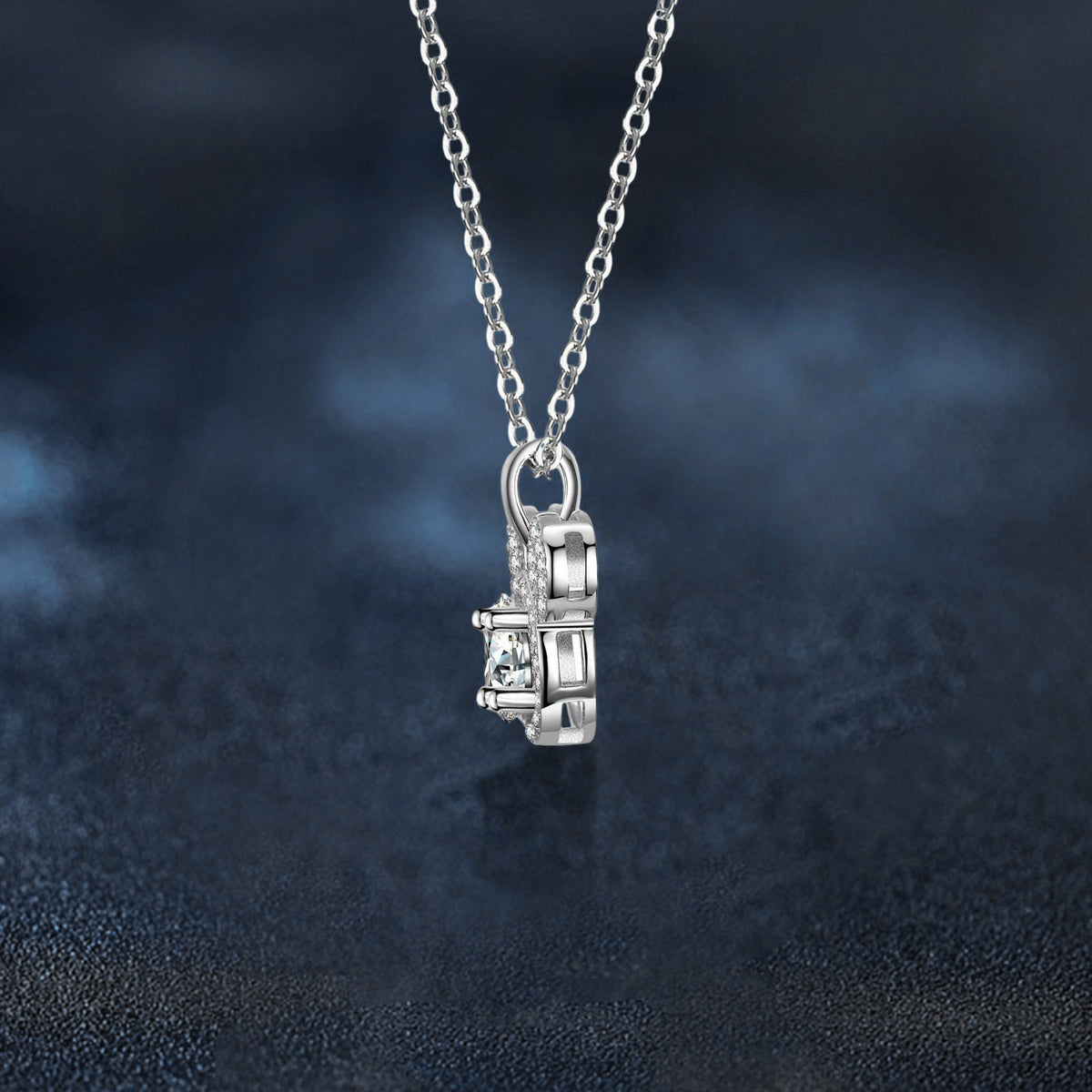 S925 Sterling Silver Mickey Pendant Moissanite Full Diamond Necklace
