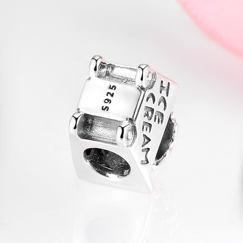 S925 Sterling Silver Ice Cream Car Shape Pendant